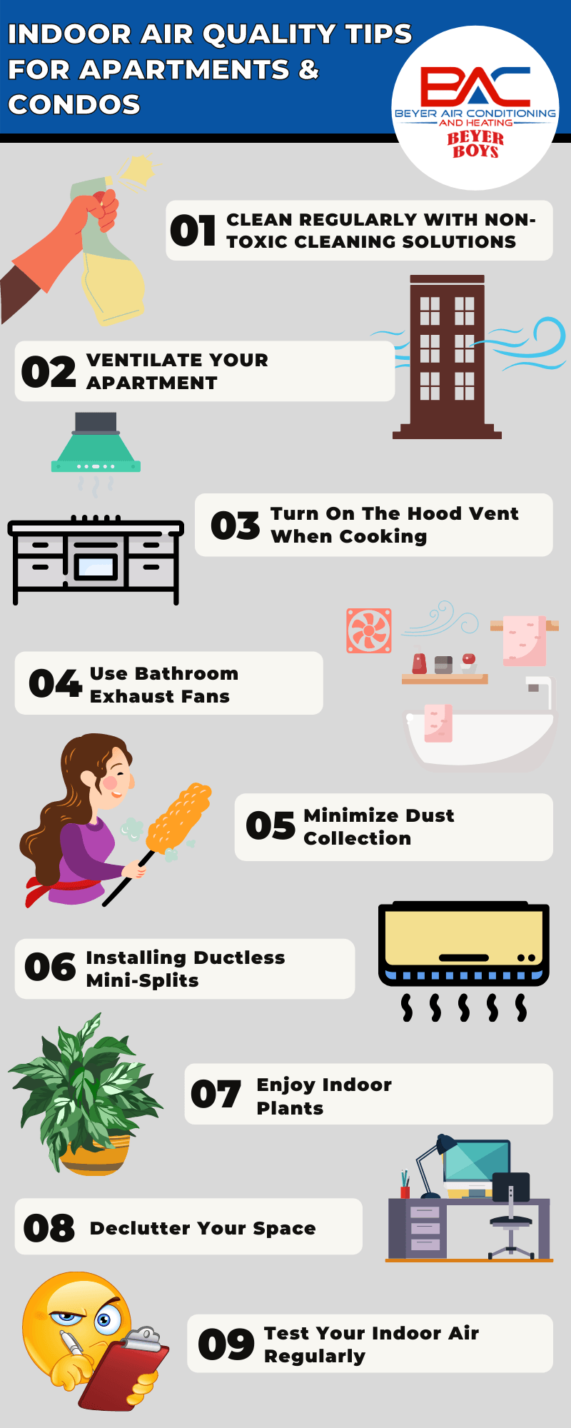 Indoor air quality tips infographic
